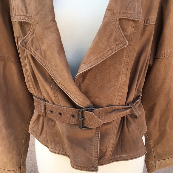 Comint Brown Genuine Leather Jacket Vintage - Picture 12 of 16